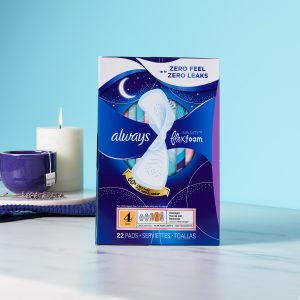 Always Infinity Size 4 Overnight Pads with Wings, Unscented