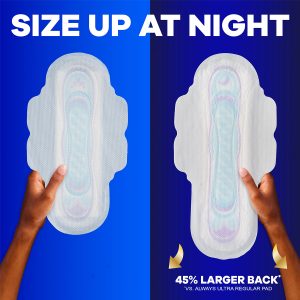 Always Ultra Thin Size 2 Long Super Pads With Wings, Unscented