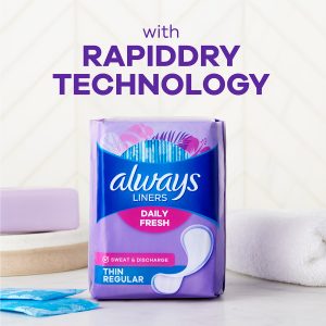 Always Daily Fresh Liners Thin Unscented, Wrapped